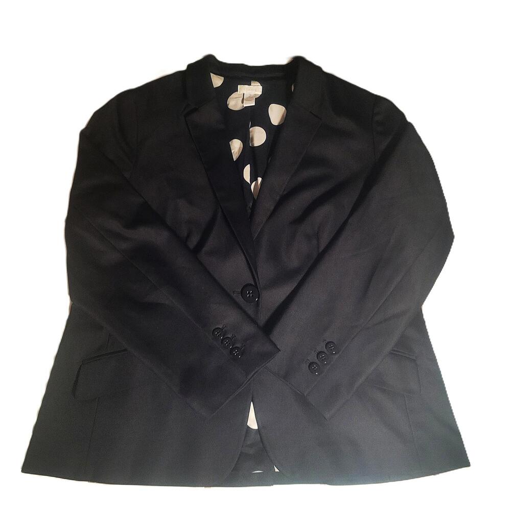 Chico's City Chic Blazer Black/White Polka Dot Lining NWOT Classic - Sz 2 (12) - Picture 6 of 9